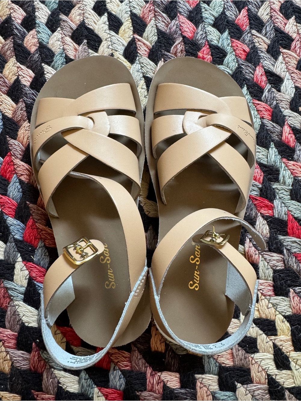 Saltwater Women's Tan Leather Crisscross Sandals SIZE 9
